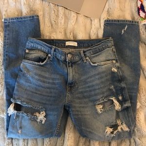 Zara light wash boyfriend jeans
